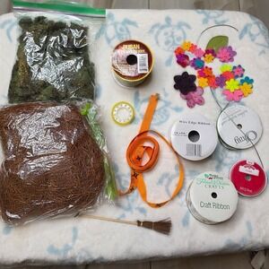 Craft Ribbon Floral Supply Lot Offray Better Homes Gardens Moss Wire Edge Ribbon